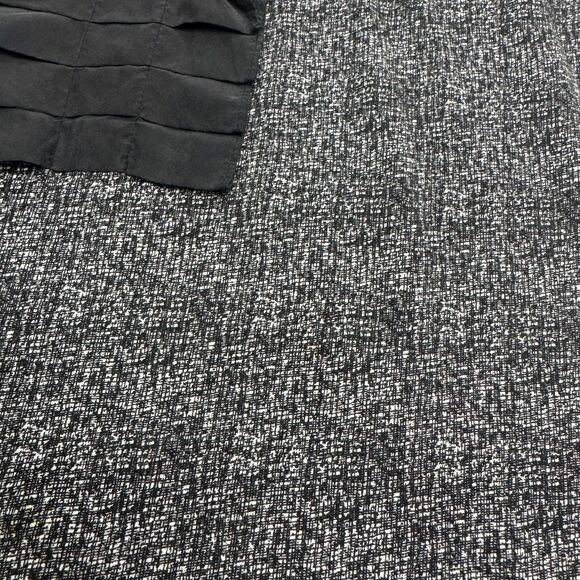 Theory Ginny Tweed Ruffle Silk Midi Shift Dress Womens XS Petite Black White - Picture 3 of 16